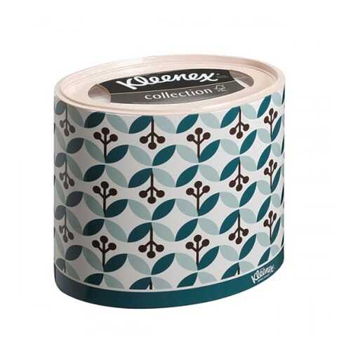 Бумажные салфетки для лица Kleenex круглая коробка зеленые листочки 3 слоя 64 шт в Санги Стиль