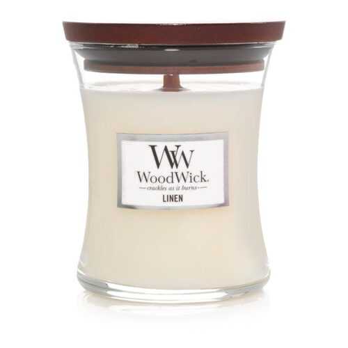Аромасвеча Woodwick средняя Лен в Санги Стиль