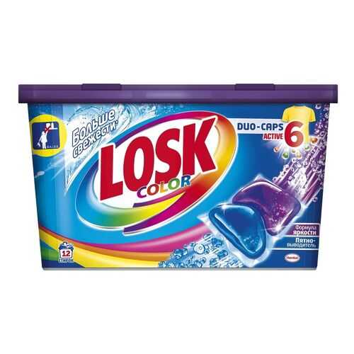 Капсулы для стирки Losk Duo-Caps Active 6 Горное озеро 12шт в Санги Стиль
