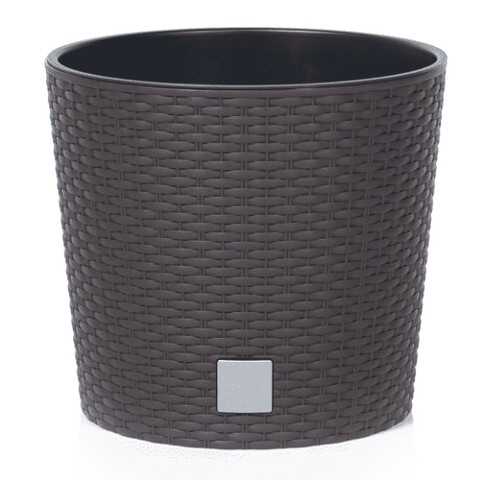 Кашпо для цветов Prosperplast 35/37,65 л Rato Round, венге, 2 пр, DRTUS400L-440U в Санги Стиль