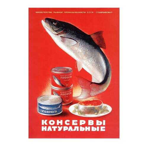 Плакат СТ-Диалог Консервы натуральные, СОВ-535, бумага, 40х60 см в Санги Стиль
