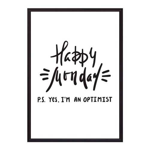 Постер в рамке Happy Monday 40х60 см в Санги Стиль