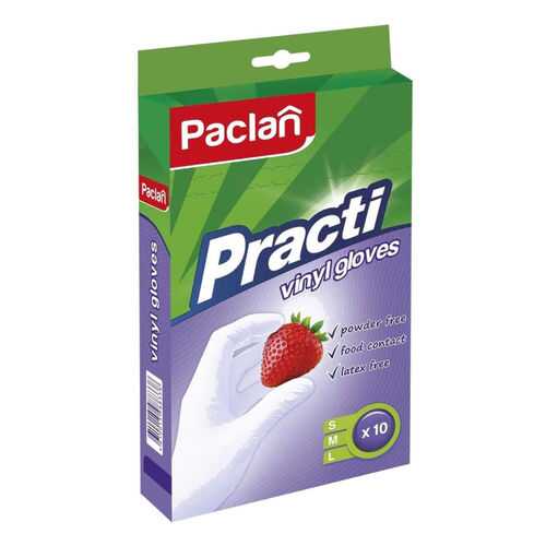Перчатки виниловые 10шт. размер М PACLAN арт. 407540 в Санги Стиль