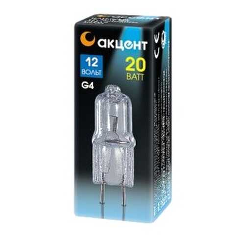 Лампа галогенная АКЦЕНТ JC 12В 20W G4 капсульная прозрачная в Санги Стиль