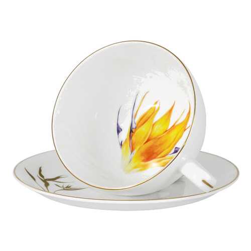 Чашка с блюдцем Strelitzia 250 мл Flowers Julia Vysotskaya 57978 в Санги Стиль