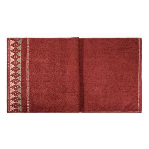 Полотенце махровое банное с узором Verona Octo, 90x50, бордовый в Санги Стиль